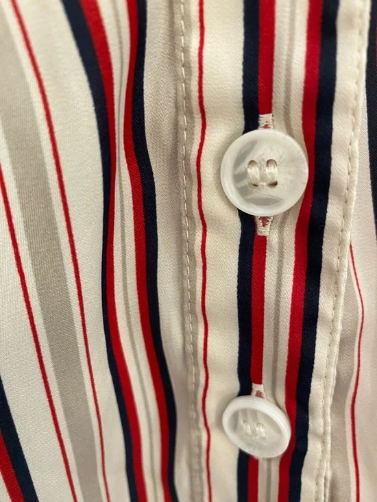 Free People ‘Mad About You’ Striped Button Down Blouse Fits Oversized XS - Picture 4 of 9